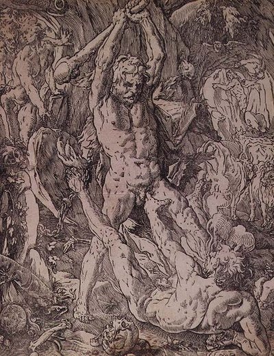 Hercules og Cacus af Hendrik Goltzius