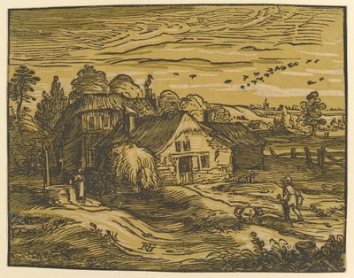 Landskab med sommerhus, ca. 1597-98. af Hendrik Goltzius