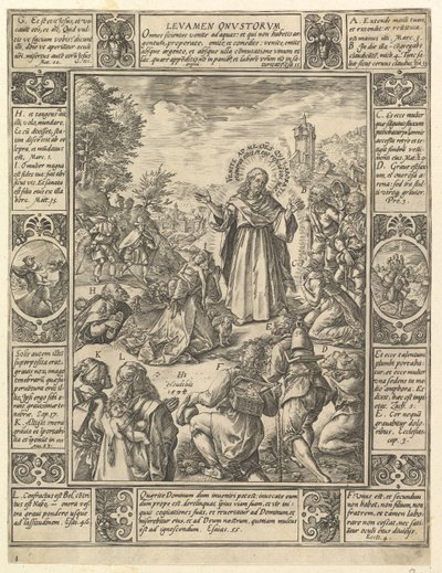 Levamen Onostrorum, fra Allegories of the Christian Faith, from Christian and Profane All..., 1604. af Hendrik Goltzius