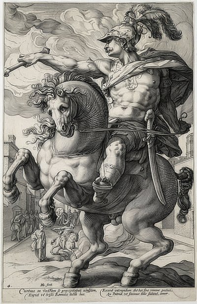 Marcus Curtius. 1586 af Hendrik Goltzius