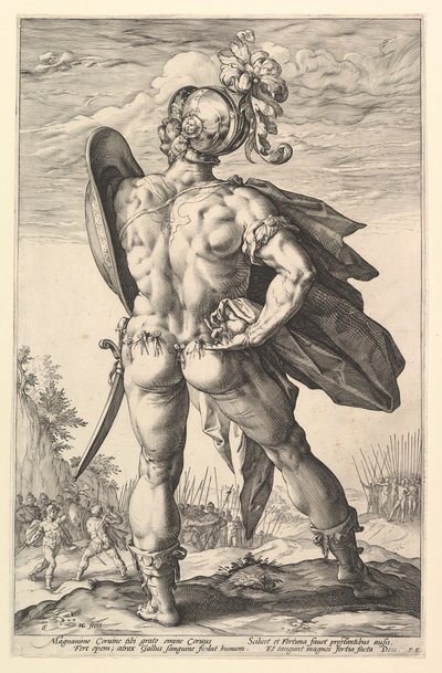 Marcus Valerius, fra serien The Roman Heroes, 1586. af Hendrik Goltzius