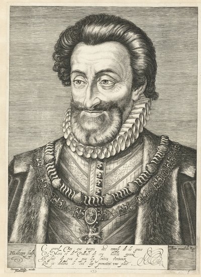 Portræt af kong Henrik IV af Frankrig, ca. 1600 af Hendrik Goltzius
