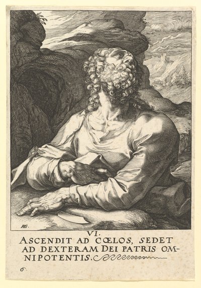 Sankt Bartolomæus, fra Kristus, apostlene og Sankt Paulus med trosbekendelsen, ca. 1589. af Hendrik Goltzius