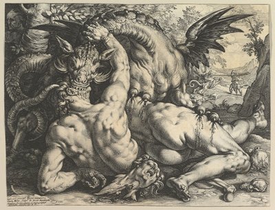 The Dragon Devouring the Companions of Cadmus, 1588. af Hendrik Goltzius