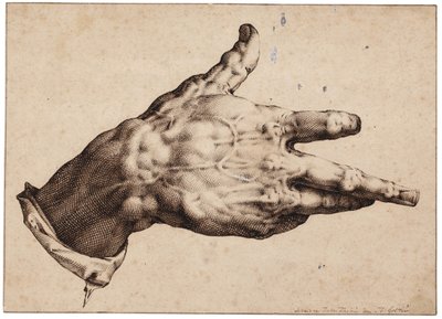 Kunstnerens højre hånd af Hendrik Goltzius