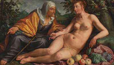 Vertumnus og Pomona, 1613 af Hendrik Goltzius