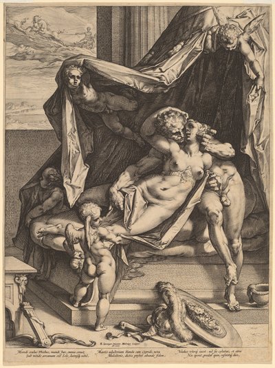 Mars og Venus af Hendrik Goltzius, after Bartholomaeus Spranger