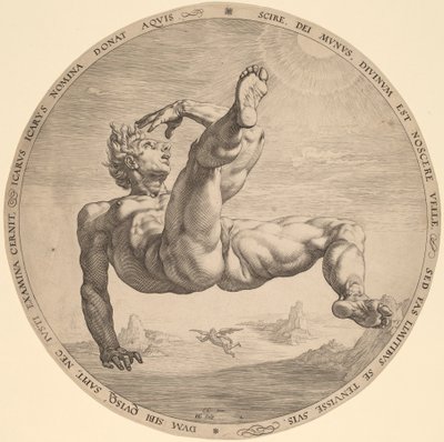 Icarus af Hendrik Goltzius, after Cornelis Cornelisz van Haarlem