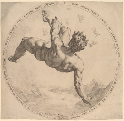 Phaeton af Hendrik Goltzius, after Cornelis Cornelisz van Haarlem