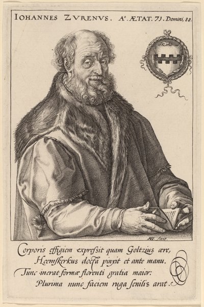 Johannes Zurenus (Jan van Zuren) af Hendrik Goltzius after Maerten van Heemskerck