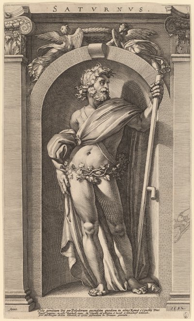 Saturn af Hendrik Goltzius after Polidoro da Caravaggio