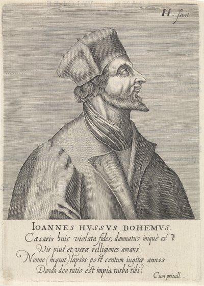 Portræt af John Hus, 1599 af Hendrik Hondius the Elder