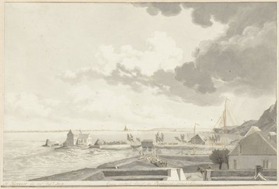 Den oversvømmede Ooijpolder med Persingen i det fjerne, 1809 af Hendrik Hoogers (signed by artist)