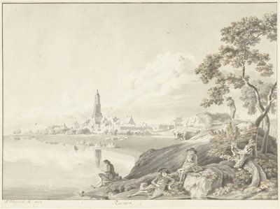 Udsigt over Rhenen Reenen (titel på objekt) af Hendrik Hoogers