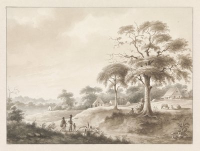 Huse ved en flod af Hendrik Huygens