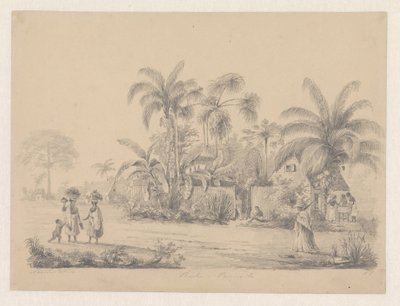 Gadeudsigt lige udenfor Paramaribo af Hendrik Huygens
