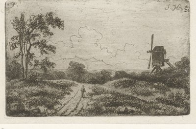Figur på en vej nær en mølle af Hendrik Jan Hein