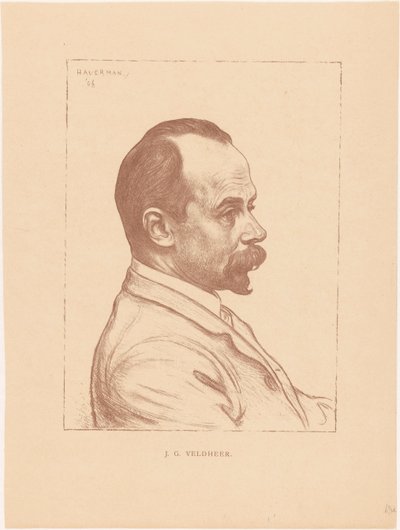 Portræt af Jacobus Gerardus Veldheer af Hendrik Johannes Haverman