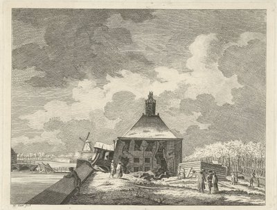 Sagging Muiderpoort, set fra skansen, 1769 af Hendrik Keun
