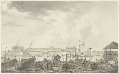 Slottet i Batavia, set fra Houtkrappen af Hendrik Kobell