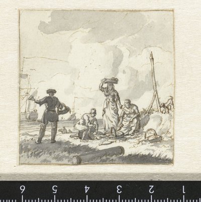 Sortering af fisk på stranden af Hendrik Kobell