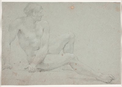 Mandlig modelstudie, siddende af Hendrik Krock