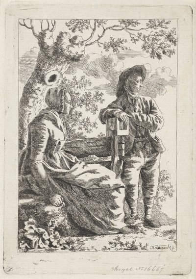 Mand og kvinde ved et træ af Hendrik Kuipers