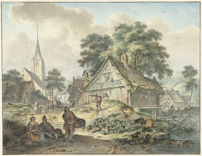 Forfaldent hus og landsbykirke af Hendrik Meijer