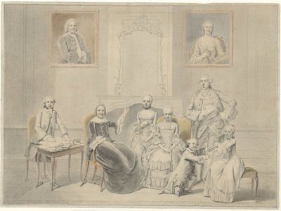 Børnene af Pieter Cornelis Hasselaer og Clara Wendela Sautijn, hvis portrætter hænger på væggen, med deres bedstemor Wendela Eleonora Reael af Hendrik Pothoven