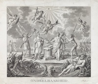 Allegori om udeleligheden, 1795 Udelelighed (titel på objekt) Fire allegorier om revolutionen i 1795 (serietitel) af Hendrik Roosing