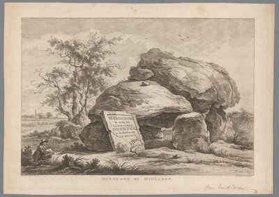 Dysse nær landsbyen Midlaren Hunnebed af Midlaren (titel på objekt) Ni ansigter i Drenthe (serietitel) IX Ansigter i og nær Drenthes landskab (serietitel på objekt) af Hendrik Schwegman