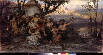 Bacchanalia. Maleri af Henryk Siemiradzki (1843-1902), olie på lærred, ca. 1890. Polsk kunst af Henryk Siemiradzki
