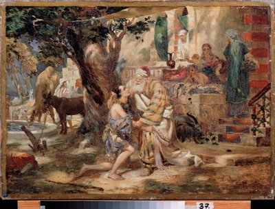 Den fortabte søns tilbagevenden. Maleri af Henryk Siemiradzki (1843-1902), olie på lærred. polsk kunst af Henryk Siemiradzki