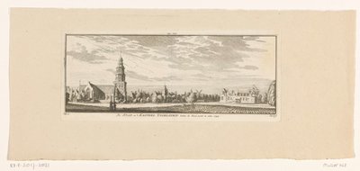 Udsigt over IJsselstein, 1774 Byen og slottet Ysselstein, set uden for Yssel-porten. 1744 (titel på objekt) af Hendrik Spilman