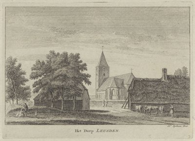 Udsigt over Leusden Landsbyen Leusden (titel på objekt) af Hendrik Spilman