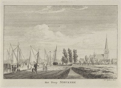 Udsigt over Nieuwerkerk aan den IJssel Landsbyen Nieukerk (titel på objekt) af Hendrik Spilman