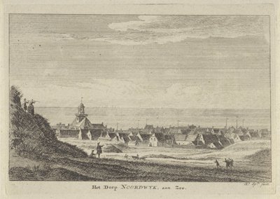 Udsigt over Noordwijk aan Zee Landsbyen Noordwijk aan Zee (titel på objekt) af Hendrik Spilman