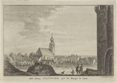 Udsigt over Oostvoorne Dorp Oostvoorn, set fra Burgt (titel på objekt) af Hendrik Spilman