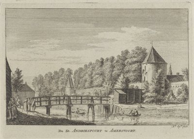 Udsigt over Sint Andriespoort i Amersfoort St. Andriespoort i Amersvoort (titel på objekt) af Hendrik Spilman