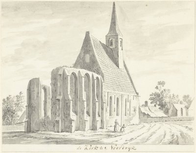 Udsigt over den hvide kirke i Noordwijkerhout af Hendrik Tavenier