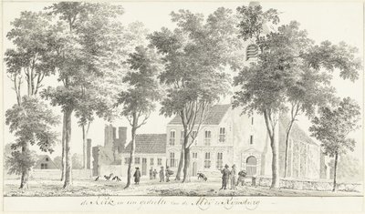 Kirke og en del af ruinerne af klosteret i Rijnsburg af Hendrik Tavenier