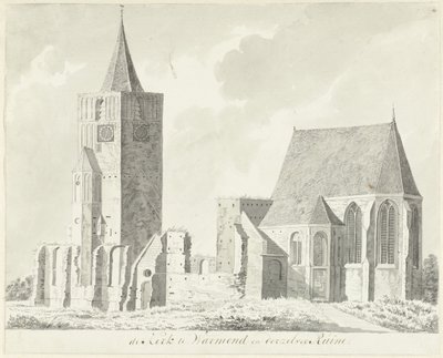 Kirke i Warmond og dens ruiner af Hendrik Tavenier