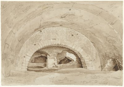 Såkaldte Stables of Maecenas i Tivoli Hvælvinger af en romersk ruin af Hendrik Voogd