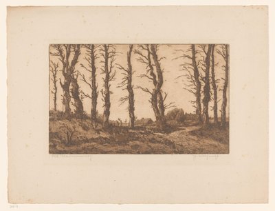 Oud Blaricummerweg (original titel på objekt) af Hendrik Weegewijs (signed by artist)