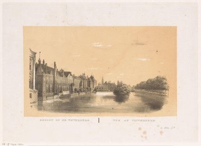 Udsigt over Hofvijver i Haag Udsigt over Vijverberg (titel på objekt) af Hendrik Wilhelmus Last (attributed to)