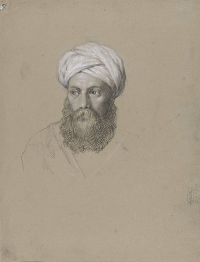 Hoved af en araber med turban af Hendrik Willem Cramer
