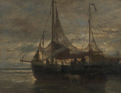Hollandsk: Aften Aften af Hendrik Willem Mesdag