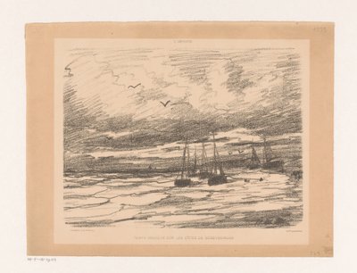 Stormfuldt vejr ved kysten af ​​Scheveningen Temps orageux sur les côtes de Scheveningue (titel på objekt) af Hendrik Willem Mesdag