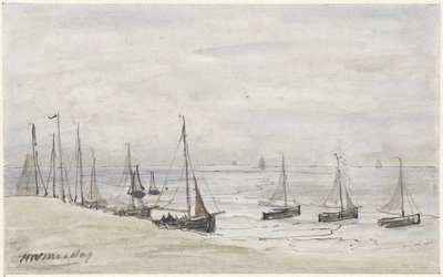 Fiskefingre på stranden af Hendrik Willem Mesdag