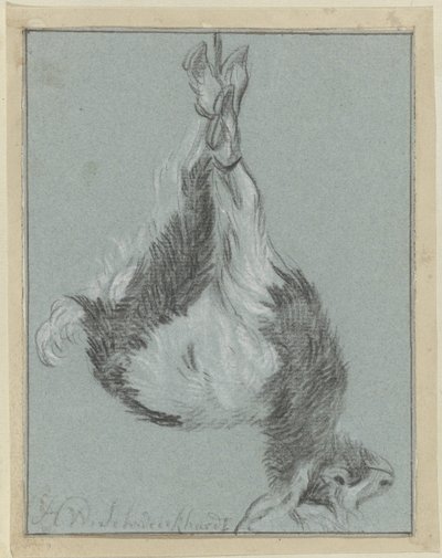 Døende ged af Hendrik Willem Schweickhardt (signed by artist)